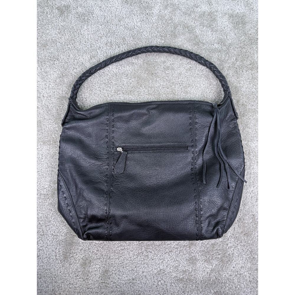 Chi by Carlos Falchi BLACK GENUINE LEATHER AND SHOULDER BAG HOBO PURSE